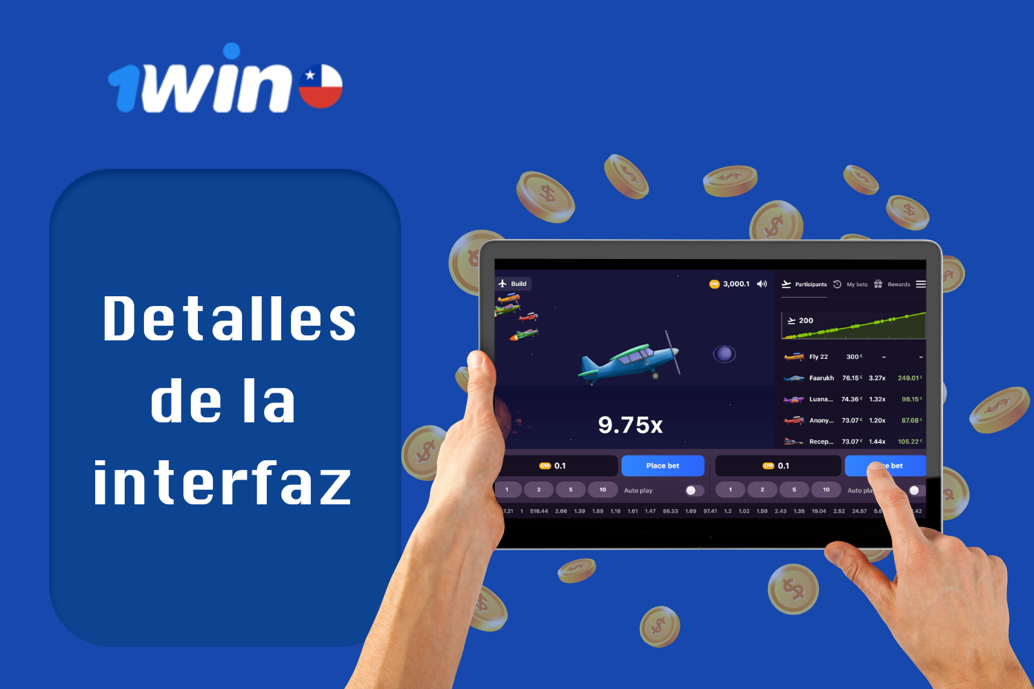 El juego Aviatrix de 1win tiene una interfaz sencilla, que facilita el juego a los jugadores de Chile.