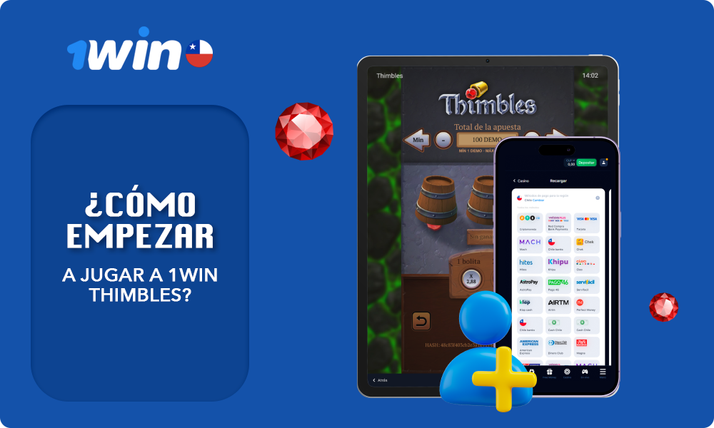 Para empezar a jugar a Thimbles en 1win, los jugadores de Chile deben crear una cuenta y realizar un depósito