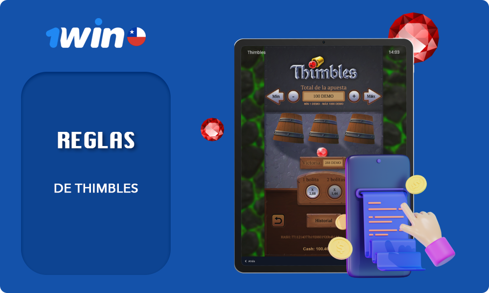 1win Thimbles tiene reglas simples y no pide preparación previa