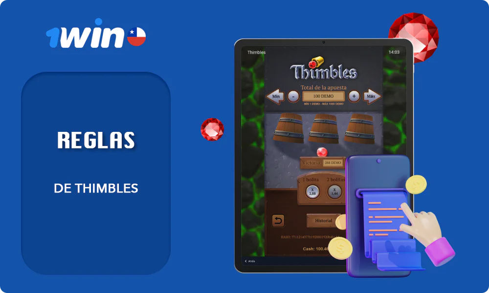 1win Thimbles tiene reglas simples y no pide preparación previa