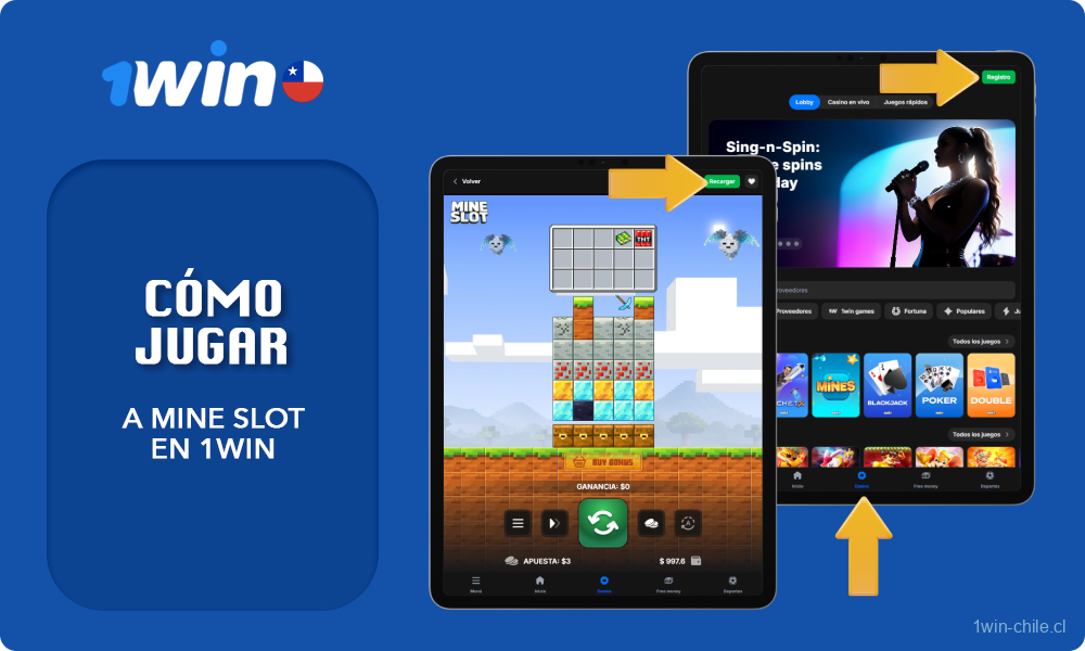 Para empezar a jugar a Mine Slot, los jugadores de Chile deben primero crear una cuenta en 1win y recargar su saldo