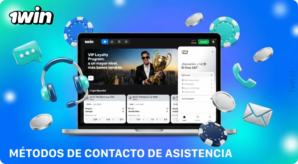1win Chile ofrece atención al cliente las 24 horas del día a través del chat en línea y el correo electrónico